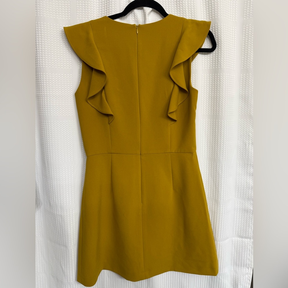 French Connection Mustard Ruffle Mini Dress - Picture 3 of 3
